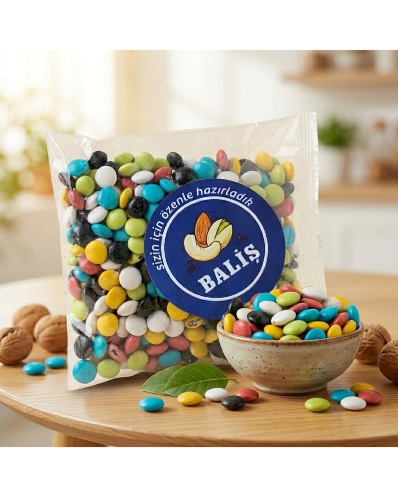 Renkli Çikolatalı Draje 500 g - Çıtır Draje Kaplamalı Bonibon Çikolata
